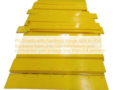 Arkusze PU o zakresie twardości od 60A do 95A o grubości od 2 do 500 milimetrów i stopniu skurczu mniejszym niż 0,4 procent